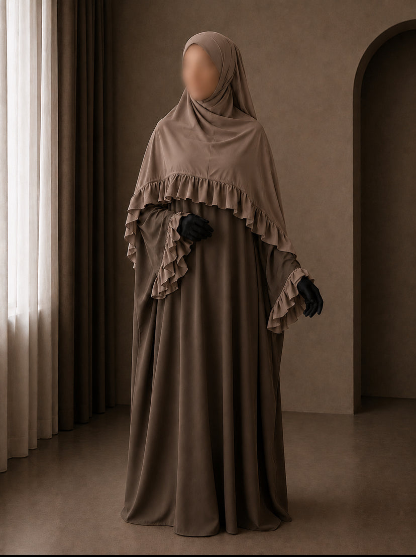 Warda Abaya + Saudi Chiffon Hijab